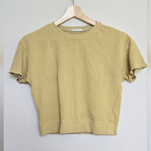 Marine Layer green short sleeve terry cloth sweater top size medium - Picture 1 of 11